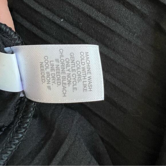 NWT J. Jill Black Pleated Drawstring-Waist Knit Dress 3/4 Sleeve Stretch Knit - Picture 11 of 14